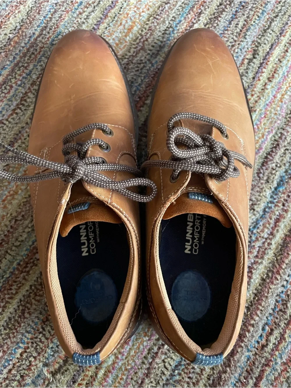 Nunn Bush Tan Brown Lace-Up Oxfords Men’s Size 10.5‎
